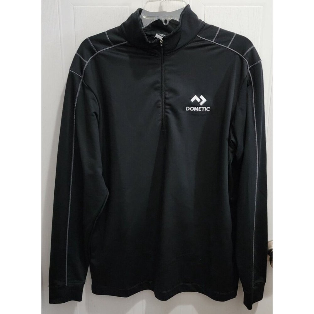 Nike Golf Dri-Fit Black DOMETIC‎ Outdoors Logo 1/4 Zip Long Sleeve Shirt Size M
